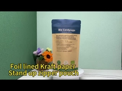 Kraftpapier-Stand-up-Tasche mit Reißverschluss