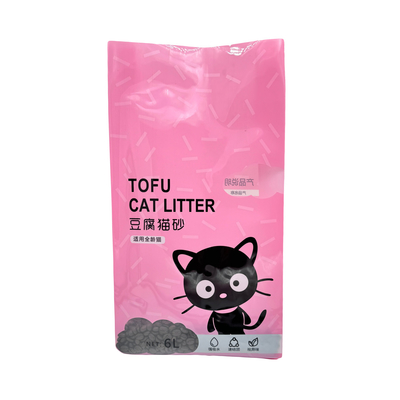 kaufen Custom recycelbare rosa stehende flache Unterseite Gusset 3lb 5lb 10lb Katzenmüll Verpackungstüten mit klarem Fenster online manufacture