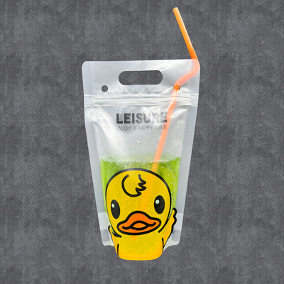 kaufen Little Yellow Duck Design Gefrierbarer Saft Stehen Sie auf Trinkbeutel mit individuell eingewickelten Strohhalmen für Erwachsene und Kinder online manufacture