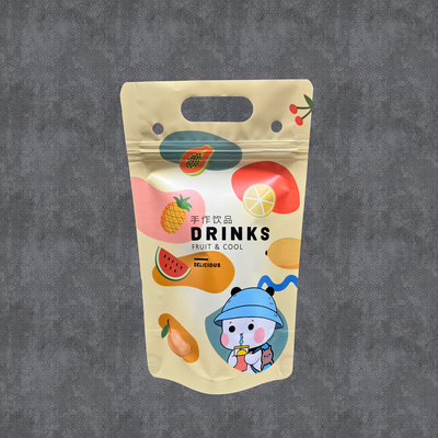 kaufen 500 ml Custom Design Sommer Eiskaltgetränke Taschen mit Aufstehen Boden Reißverschluss und Hanglöcher für Geburtstagsfeier online manufacture