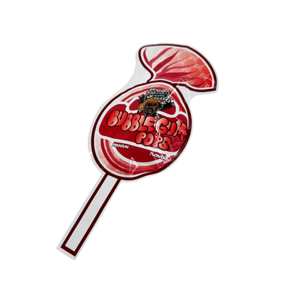 kaufen Herz-Süßigkeiten Lollipop Die Cut Form Wiederverwendbar Flat Mylar Reißverschluss Taschen für Süßigkeiten Blumen Blätter online manufacture