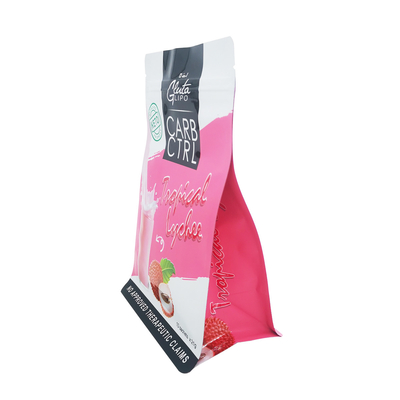 kaufen Spezielle UV-Druck glänzende teilweise matte flache Unterseite Gusset-Tasche mit Reißverschluss für Lebensmittelpulverververpackungen online manufacture