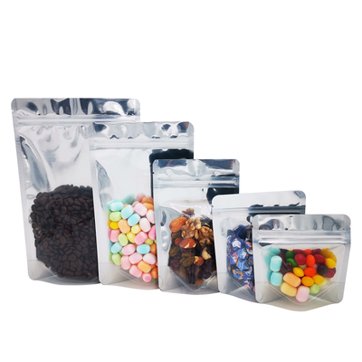 kaufen 1.0g 3.5g 7.0g 14g 28g 13mil Einseitige klare schwarze Rückseite Stehen aufrecht wieder verschließbare Folie Mylar-Taschen für Lebensmittelverpackungen online manufacture