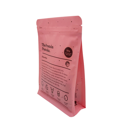 kaufen Custom Pink Recyclable EVOH wieder verschließbare Box Boden Taschen für die Verpackung Protein Pfannkuchen Lebensmittelverpackung online manufacture