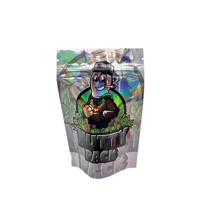 kaufen Custom Digital gedruckte Aluminiumfolie Beschichtet Stand Up Hologramm Tasche mit Reißverschluss für Blumen, Unkraut, Kraut, Cookies Pack online manufacture