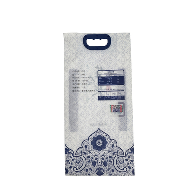 kaufen 2.5 KG Custom Printing Plastic 4 Side Seal Side Gusset Reismehl Nudeln Verpackungstüte Lebensmittelbeutel mit blauem Griff online manufacture