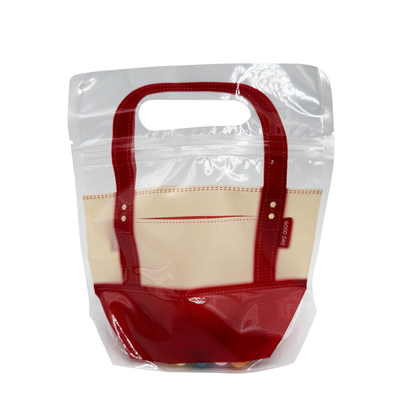 kaufen Handtasche Design Kunststoff Stand Up Reißverschluss Taschen für Verpackung Lebensmittel Kekse Süßigkeiten Früchte online manufacture