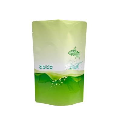 kaufen Custom Design Aluminium Laminate Grün Stand Up Tasche mit hoher Barriere Eigenschaft online manufacture