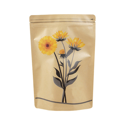 kaufen Custom Plastic Aluminium Foil Laminated Stand Up Kraft Zip Lock Tasche für Trockenfutter Teeblätter Kaffeebohnen Verpackung online manufacture