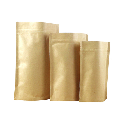 kaufen Aluminiumfolie laminate Braun Kraft Stand-up Tasche mit Reißverschluss online manufacture