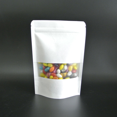 kaufen Wasserdichte Matte Kunststofffolie Laminat Stehen Sie auf Weißpapierbeutel mit Reißverschluss für Snacks, Süßigkeiten, Lebensmittelverpackungen online manufacture