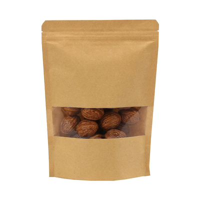 kaufen 16 oz biologisch abbaubare PLA Naturkraft-Stand-up-Taschen wieder verschließbare Reißverschlussbeutel für Trockennüsse online manufacture