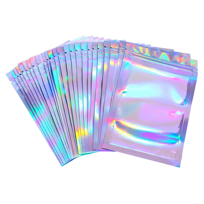 kaufen 4x6 Zoll flache wieder verschließbare Holographische Ziplock Taschen Mylar Tasche für Süßigkeiten, Unkraut, Blumen, Tee, Lebensmittel, Zubehör Verpackung online manufacture