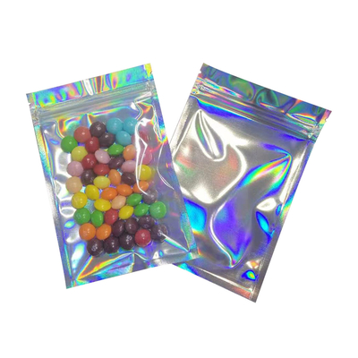 kaufen 6x9 Zoll geruchsfeste flache wieder verschließbare Folie Holographische Mylar Reißverschlussbeutel für Party Favor Lebensmittellager Lebensmittelverpackung online manufacture