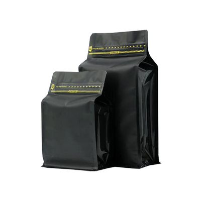 kaufen 16 Oz 1 Lb Matte Schwarz Großhandel Kaffeebeutel mit Ventil Entgasung und Seitenverschluss Flachboden online manufacture