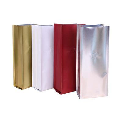 kaufen Ventilierte Glanz / Matte Laminat Quad-Siegel Flachboden Kaffeebeutel mit Zinntie Schließung online manufacture