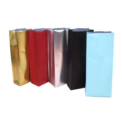 kaufen Warmdichtes Aluminiumfolie Liner Seitengusset Falten Flachboden Kaffeebeutel mit Ventil für Kaffeebohnen Teeblätter Pack online manufacture