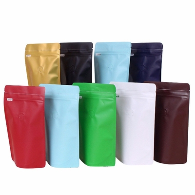 kaufen 1 Pfund 500 G Farbige Aluminiumfolie Laminat Stehen Sie auf Kaffeebeutel mit Reißverschluss Entgasventil online manufacture