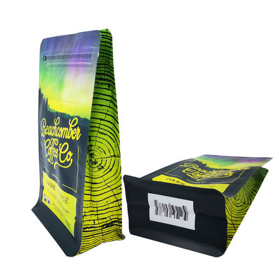 340 Gramm 12 Unzen Matte Flach Boden Seiten Gusset Kaffeebeutel mit Ventil und Frontverschluss