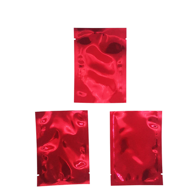 7x10cm glänzend rote metallische Mylar Aluminiumfolie mit offenem Oberteil Versiegelbare Beutel für Lebensmittel, Teeblätter, Zubehörverpackungen