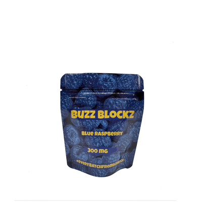 300 mg HP Digital Aluminium Laminated Printing Stand Up Ziploc Taschen für Blaubeeren Geschmack Süßigkeiten Gummies Verpackung