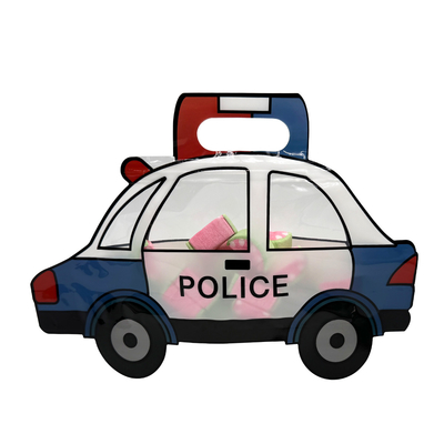Zeichentrickfilm Polizeiauto Form Die Cutting Stand Up Taschen Großhandel mit wieder verschließbarem Reißverschluss für Lebensmittel Snacks Lagerung