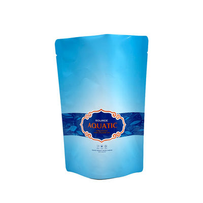 Maßgeschneiderte Aluminiumfolie Beschichtet Plastik Blau Stehen Essen Taschen 120 Mikronen pro Seite Dicke