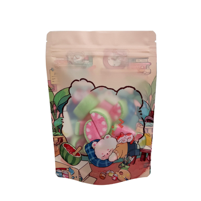 Kunststofflaminierte Filme Reißverschluss Top Custom Packaging Stehbeutel mit mattem Fenster