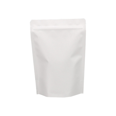Lamierte weiße Kraft-Stand-up-Tasche mit Reißverschluss Aluminiumfolie