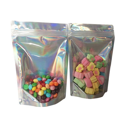 Warmdichtung Wiederverschließbarer Reißverschluss Stehbeutel Holographische Taschen mit Gusset